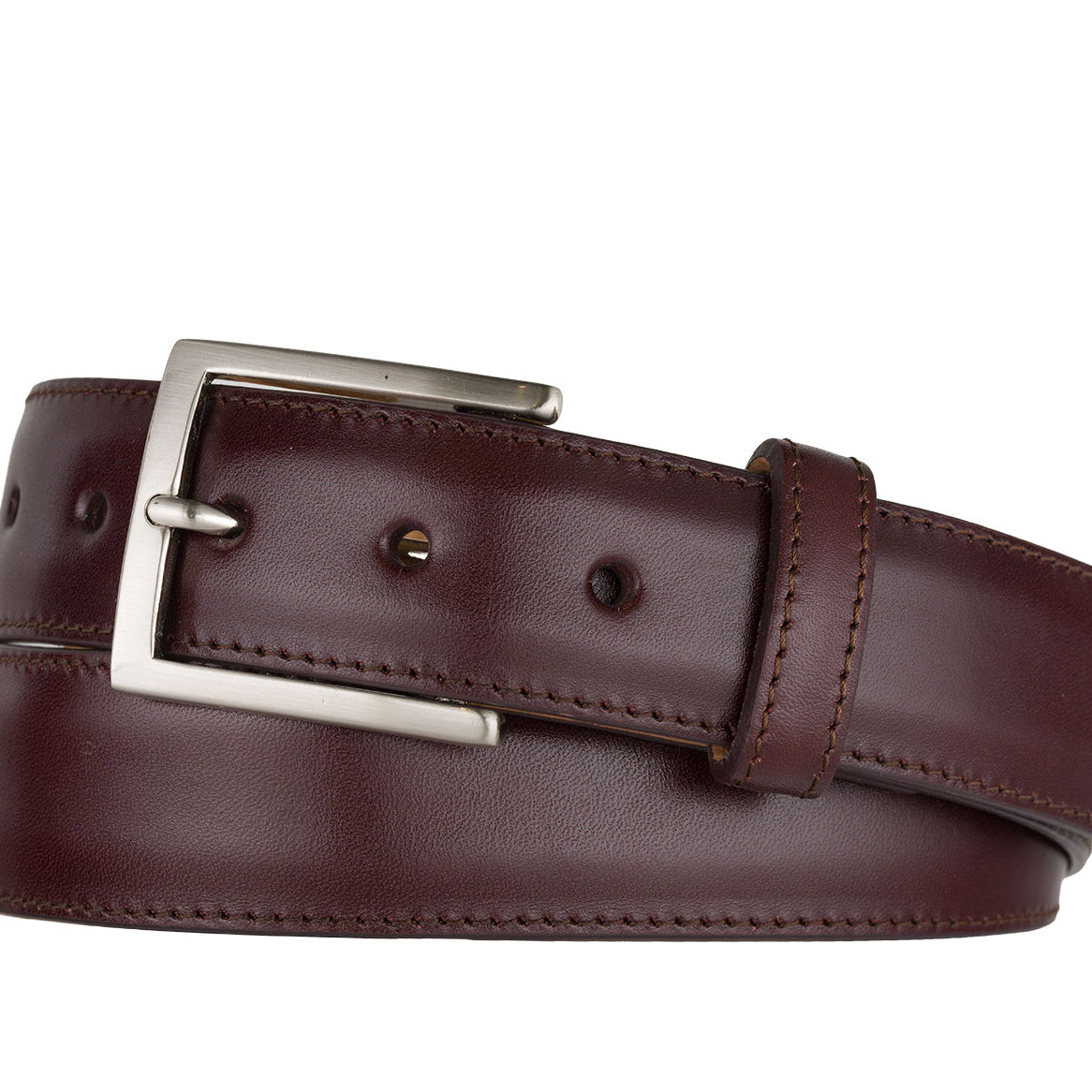 Glazed Calf Belt with Brushed Nickel Buckle