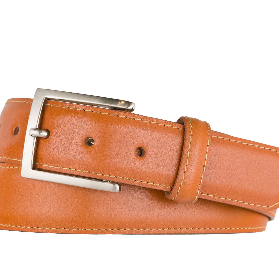 Glazed Calf Belt with Brushed Nickel Buckle
