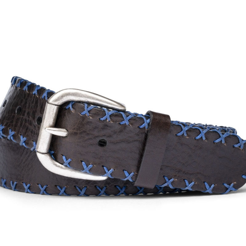 Aztec Cross Stitch Belt with Antique Nickel Buckle