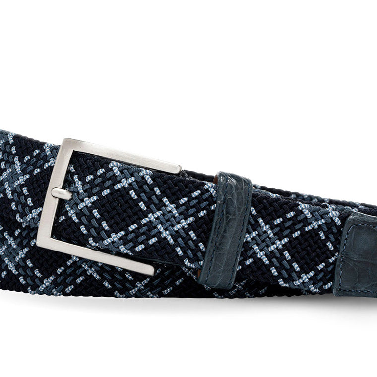 Pacific Plaid Croc Tab Stretch Belt w.kleinberg