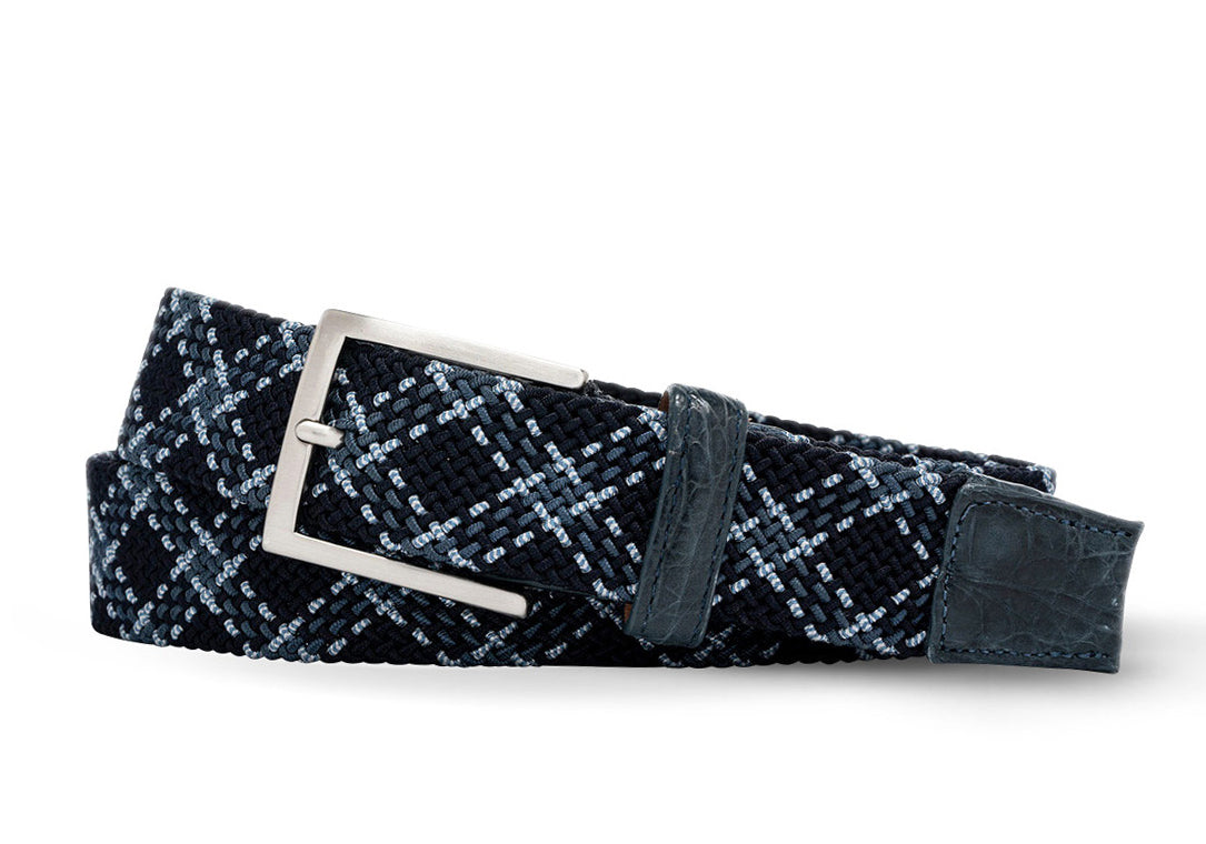 Pacific Plaid Croc Tab Stretch Belt w.kleinberg