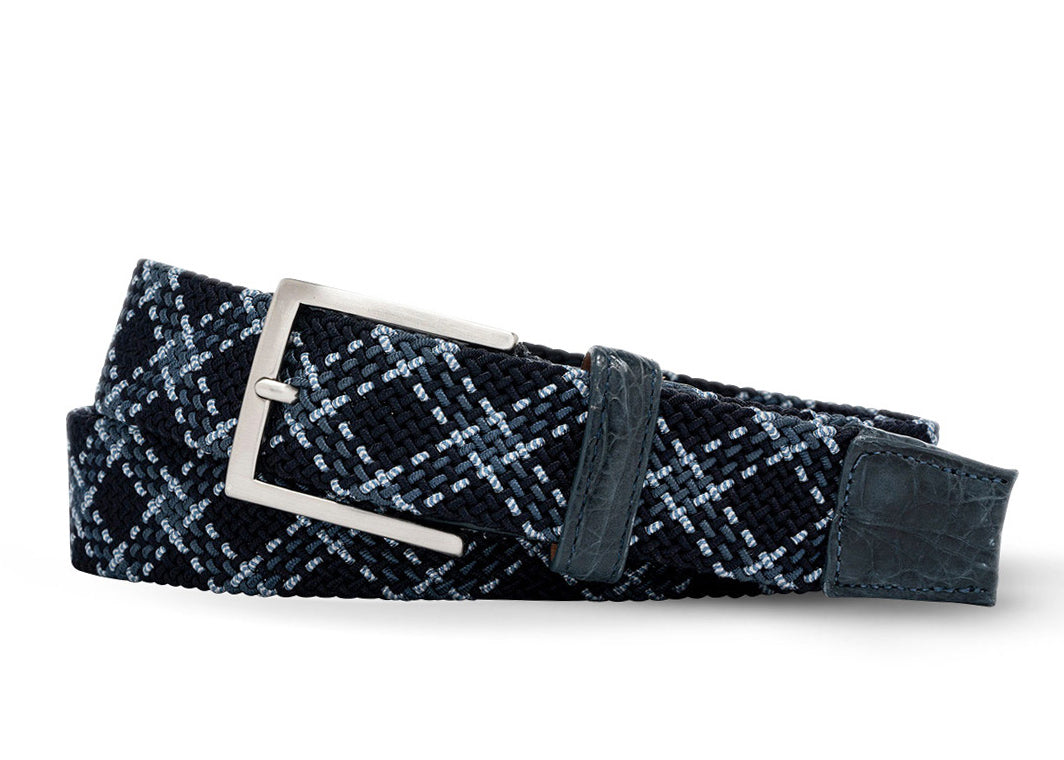 Pacific Plaid Croc Tab Stretch Belt w.kleinberg