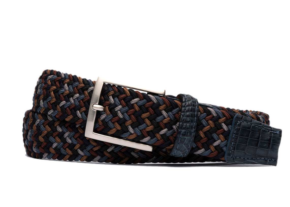 Riverside Stretch Belt with Crocodile Tabs w.kleinberg