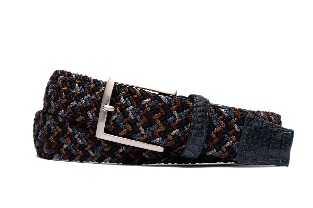 Riverside Stretch Belt with Crocodile Tabs w.kleinberg