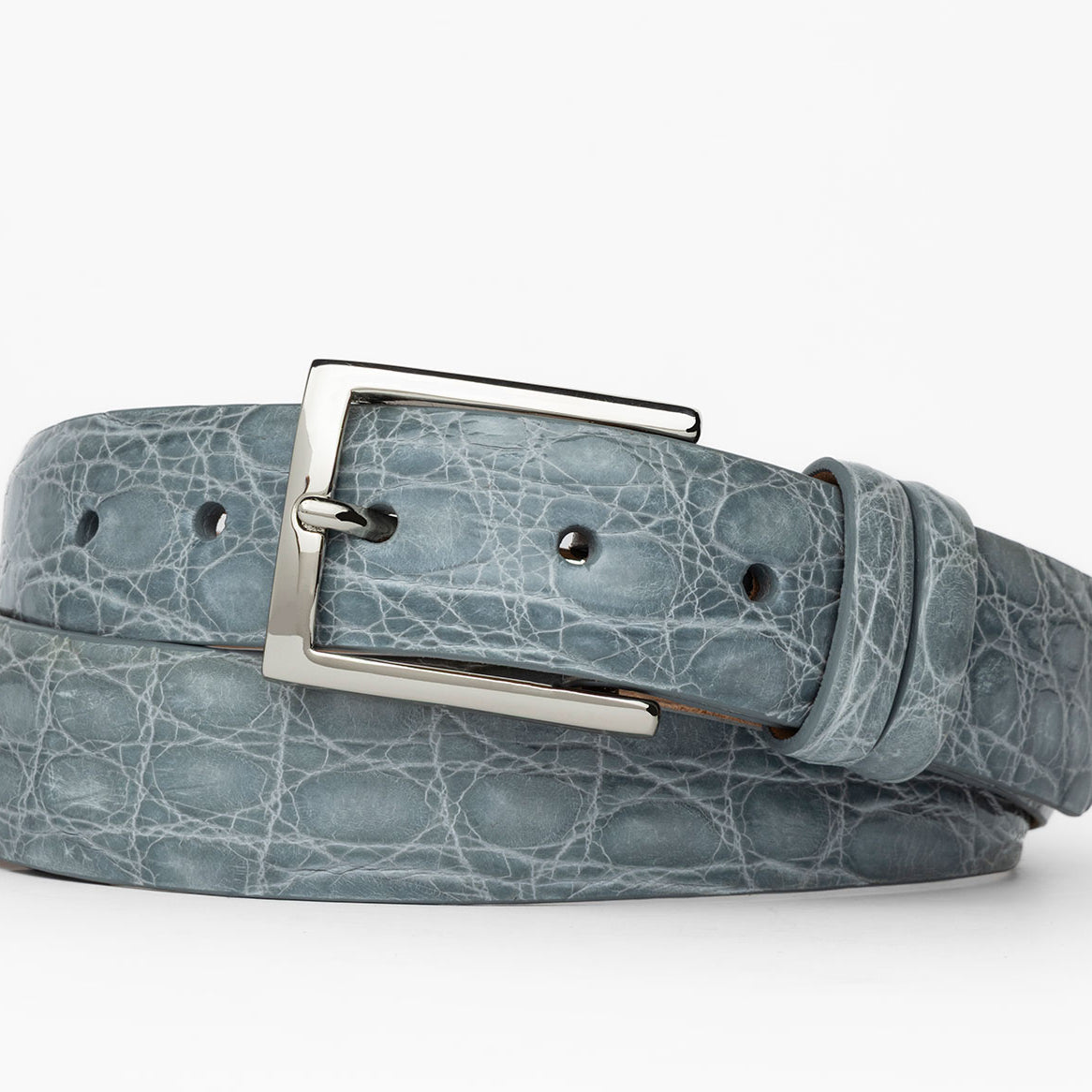 Tingas Crocodile Belt with Nickel Buckle w.kleinberg luxury accessory