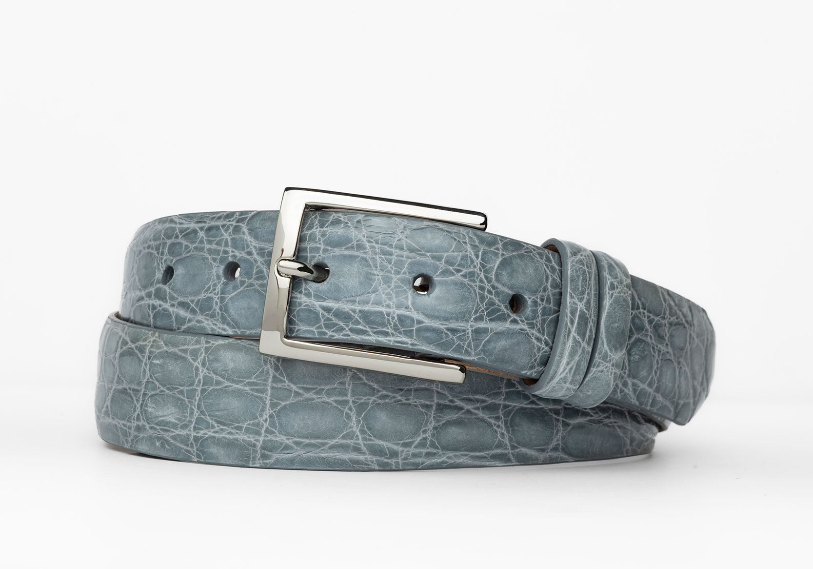 Tingas Crocodile Belt with Nickel Buckle w.kleinberg luxury accessory