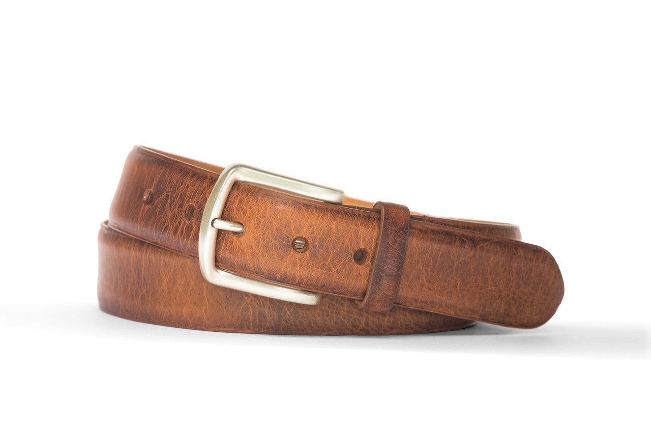 Apache Bison Belt with Brushed Nickel Buckle
