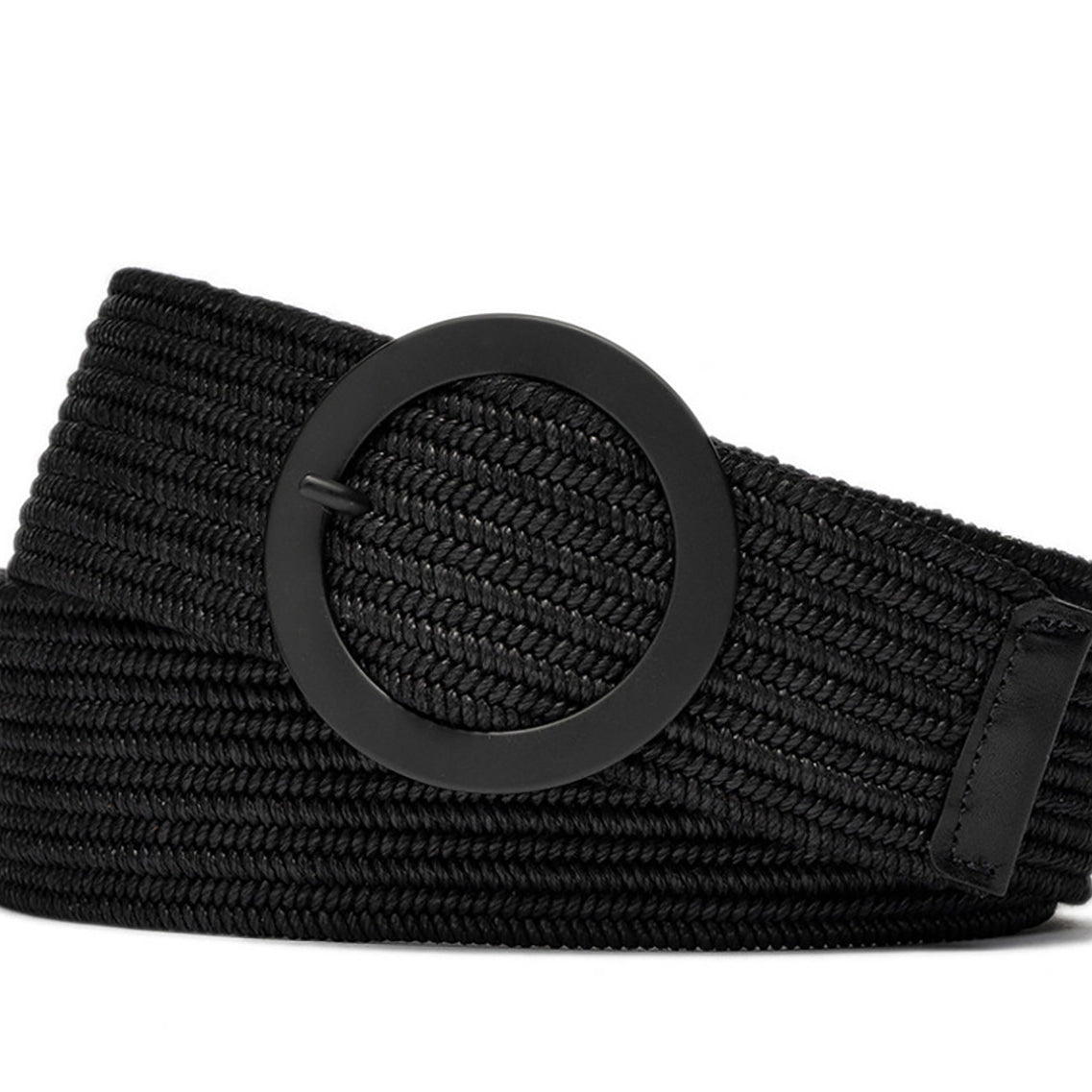 Wide Stretch Belt with Circle Buckle