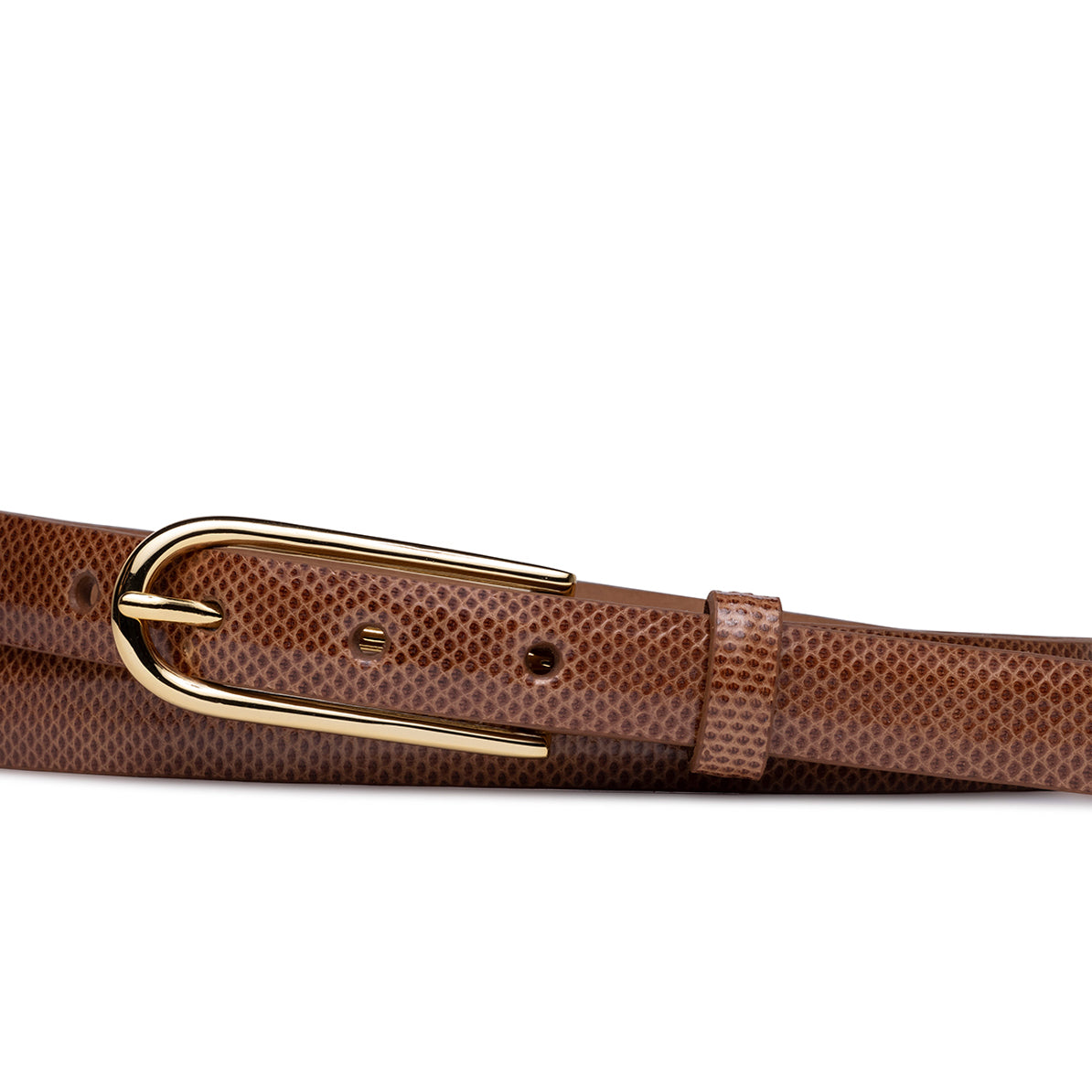 Skinny Karung Belt with Long Gold Buckle
