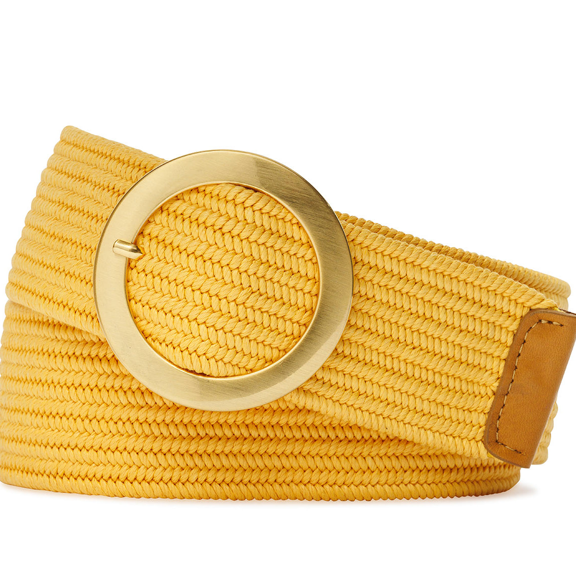 Wide Stretch Belt with Circle Buckle