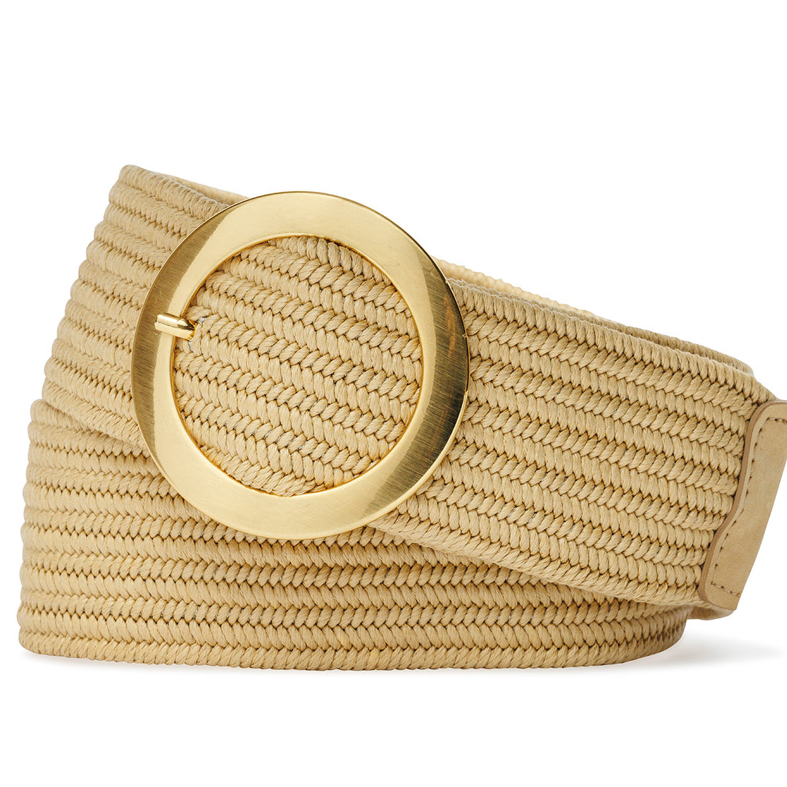Wide Stretch Belt with Circle Buckle