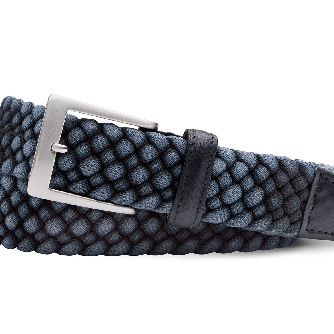 Cloth Braid Belt With Brushed Nickel Buckle