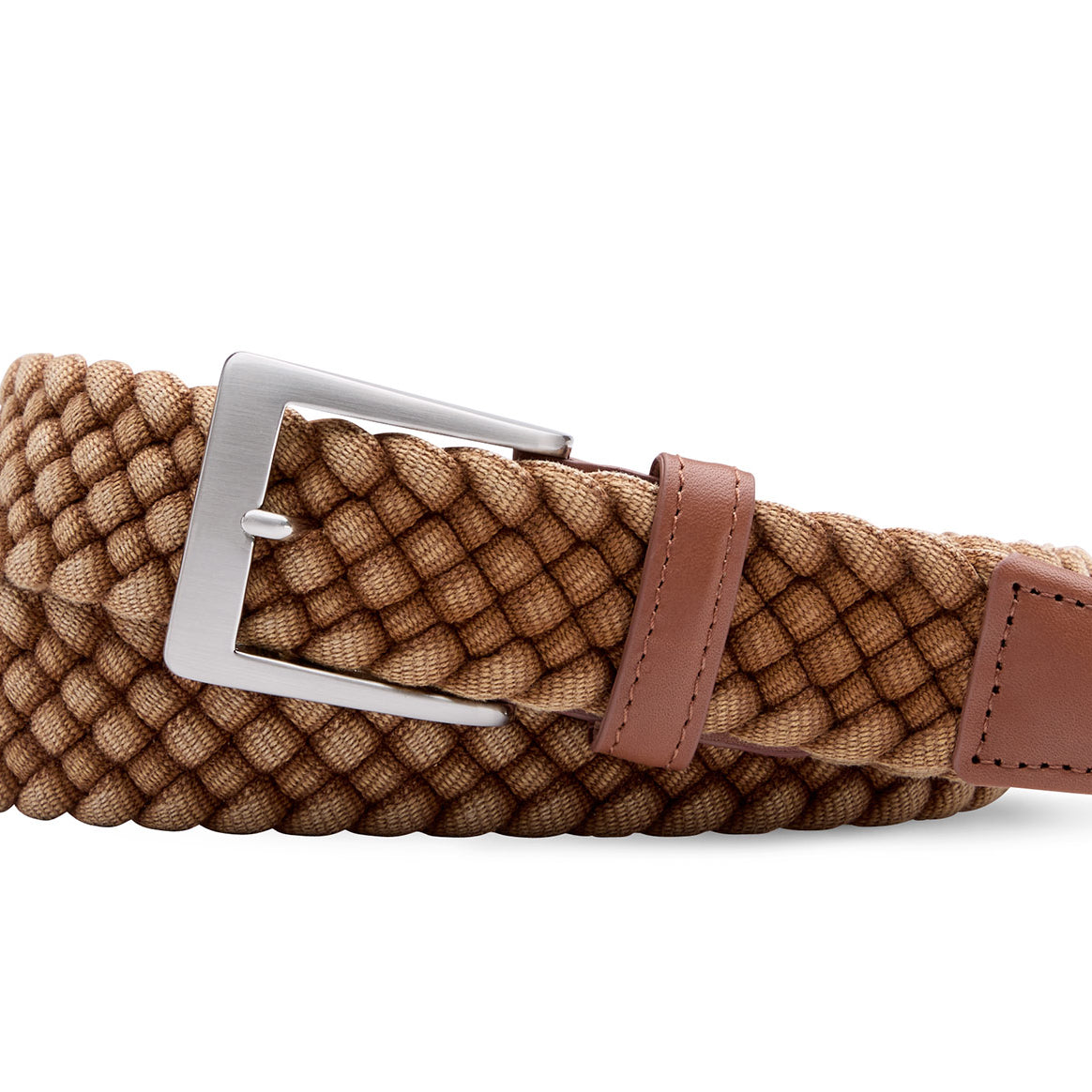 Cloth Braid Belt With Brushed Nickel Buckle