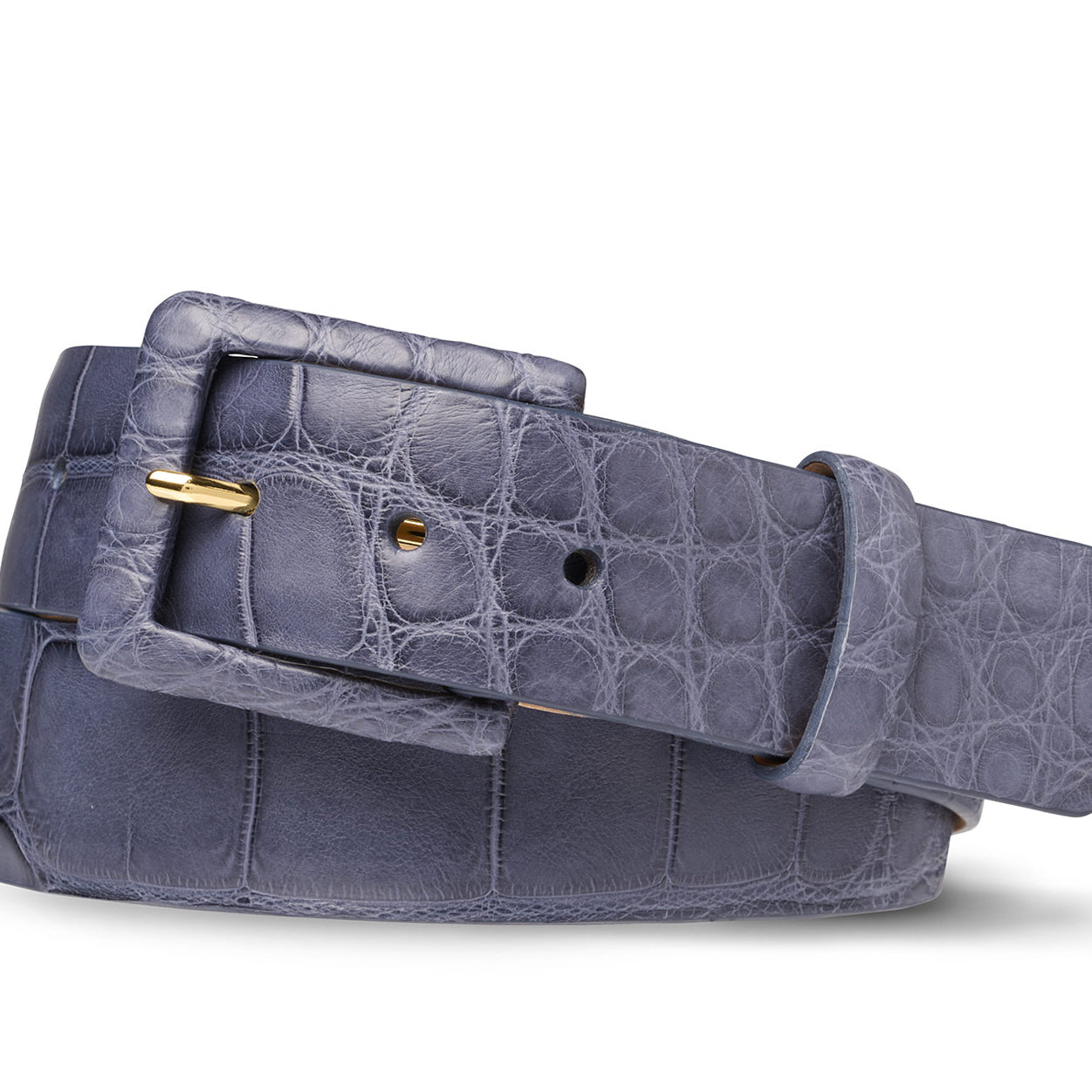 Matte Alligator Belt with Covered Buckle