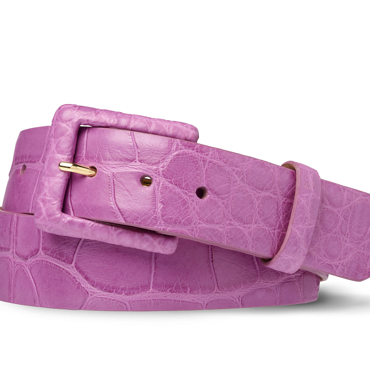 Matte Alligator Belt with Covered Buckle