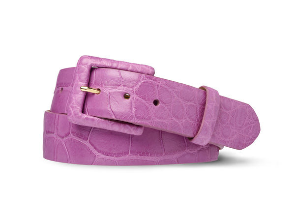 Matte Alligator Belt with Covered Buckle - w.kleinberg