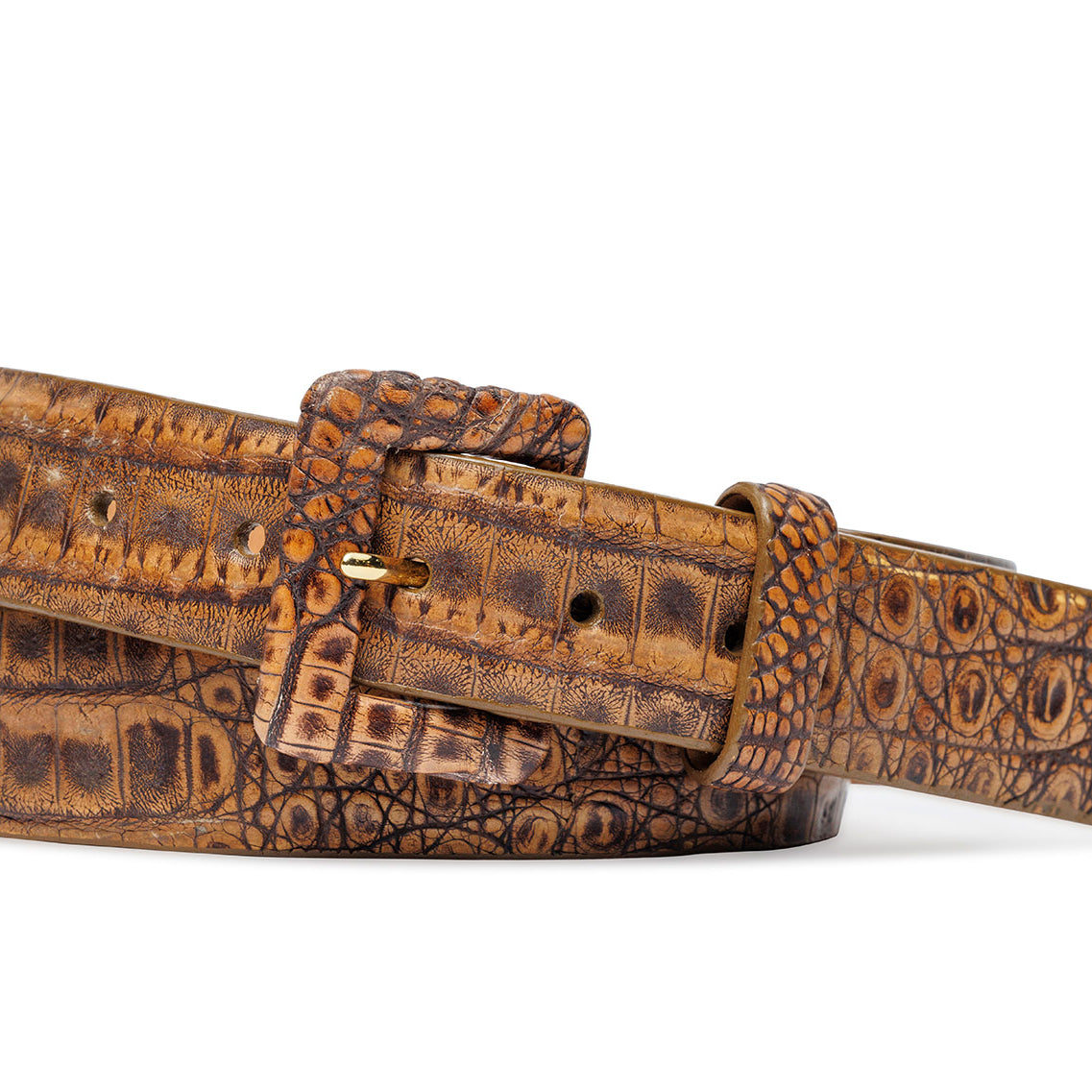 Vintage Crocodile Belt with Covered Buckle