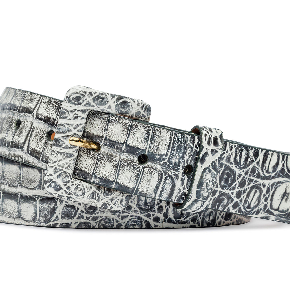 Vintage Crocodile Belt with Covered Buckle