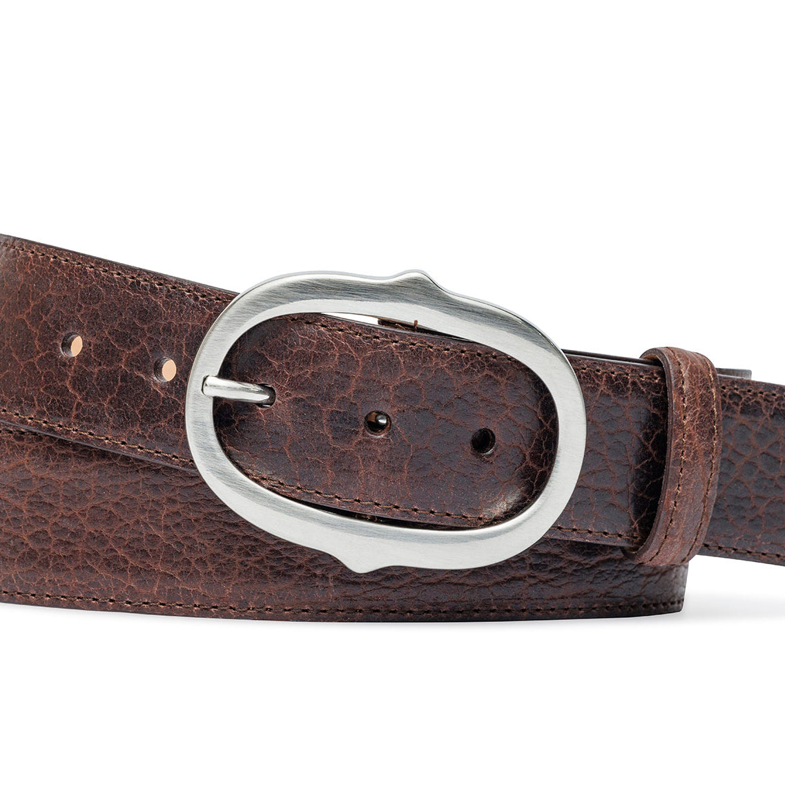 American Bison Belt with Antique Silver Buckle