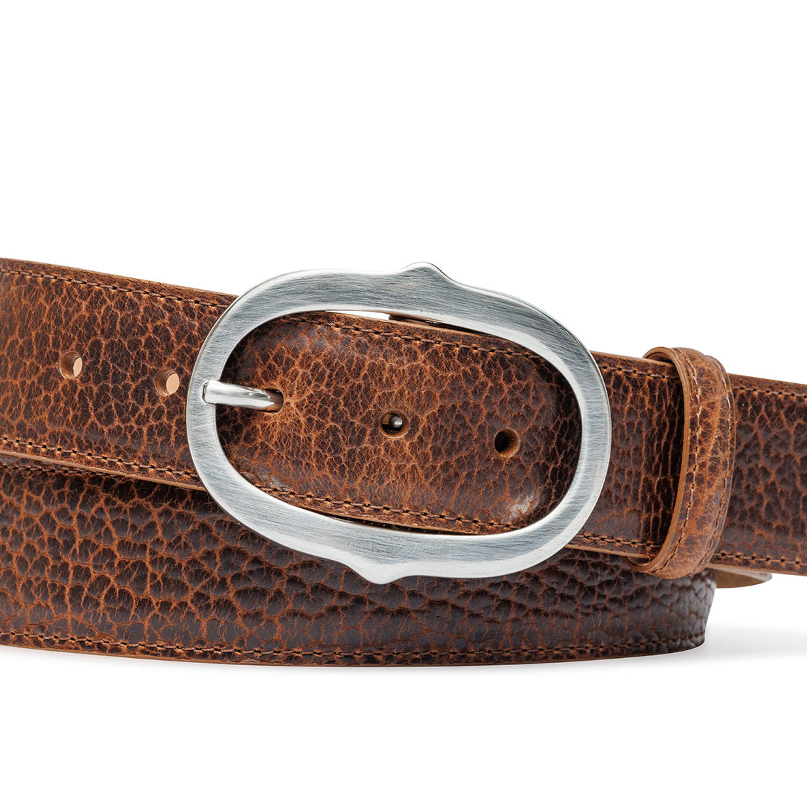 American Bison Belt with Antique Silver Buckle