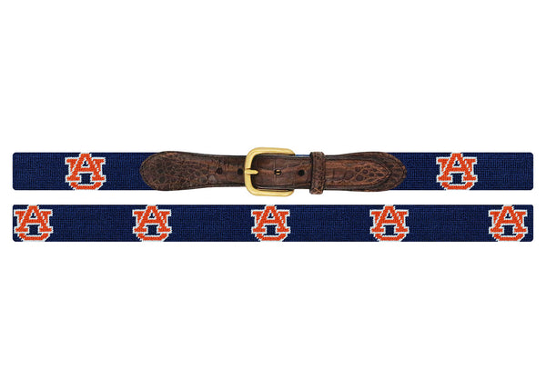 Smathers & Branson Auburn Croc Tab Needlepoint Belt