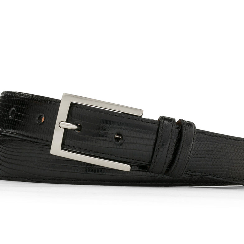 Classic Lizard Belt with Nickel Buckle