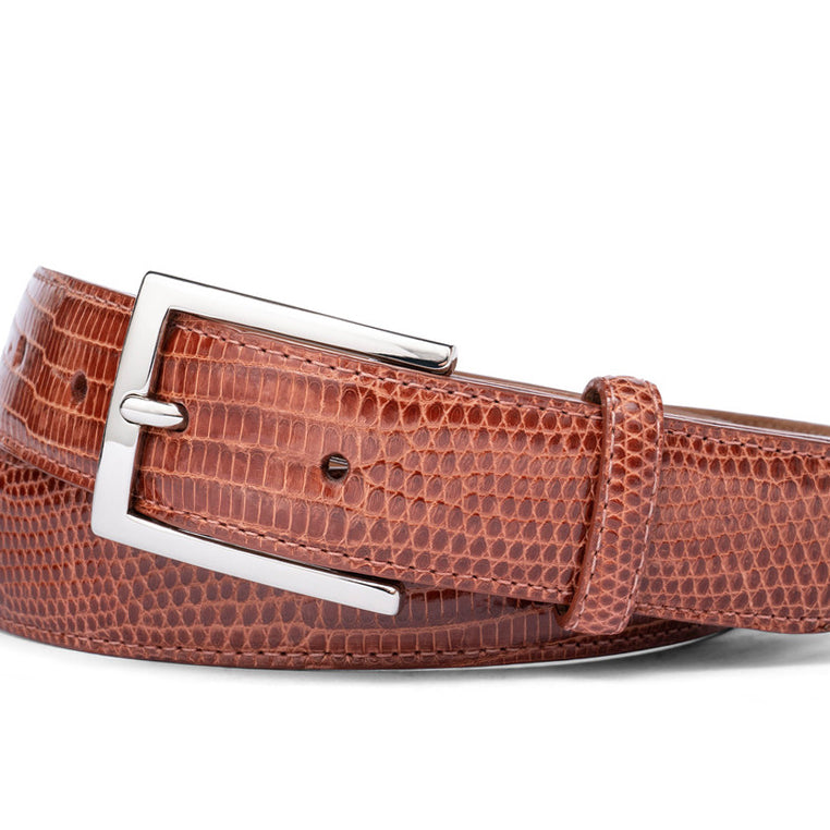 Classic Lizard Belt with Nickel Buckle