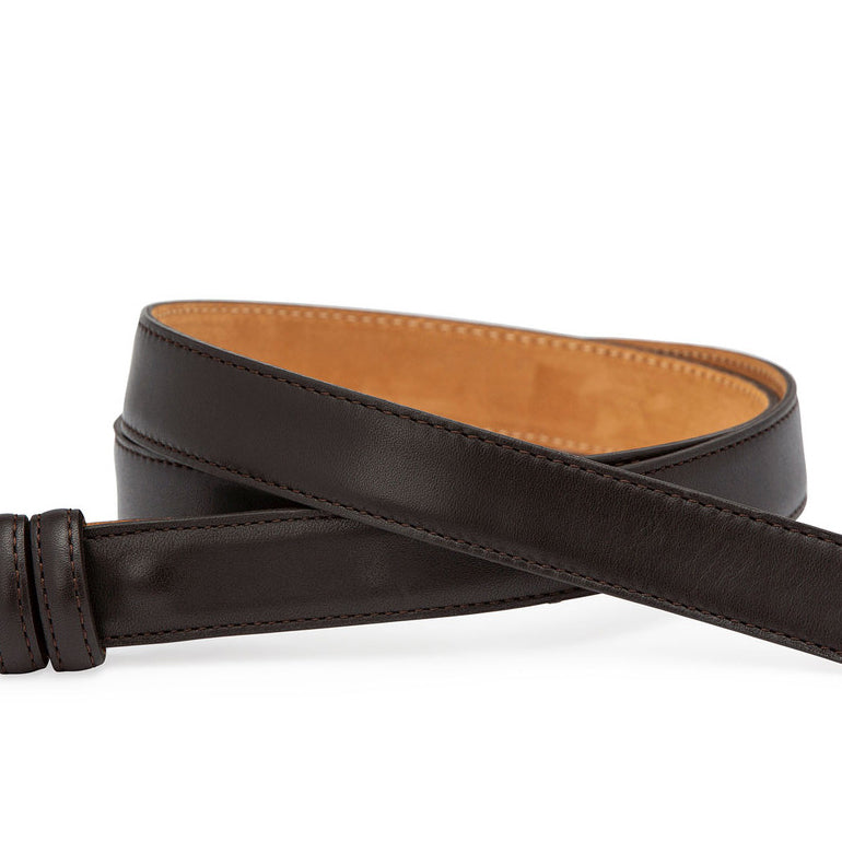 Nappa Calf Slide Belt (No Holes) Strap for Compression Buckles Only