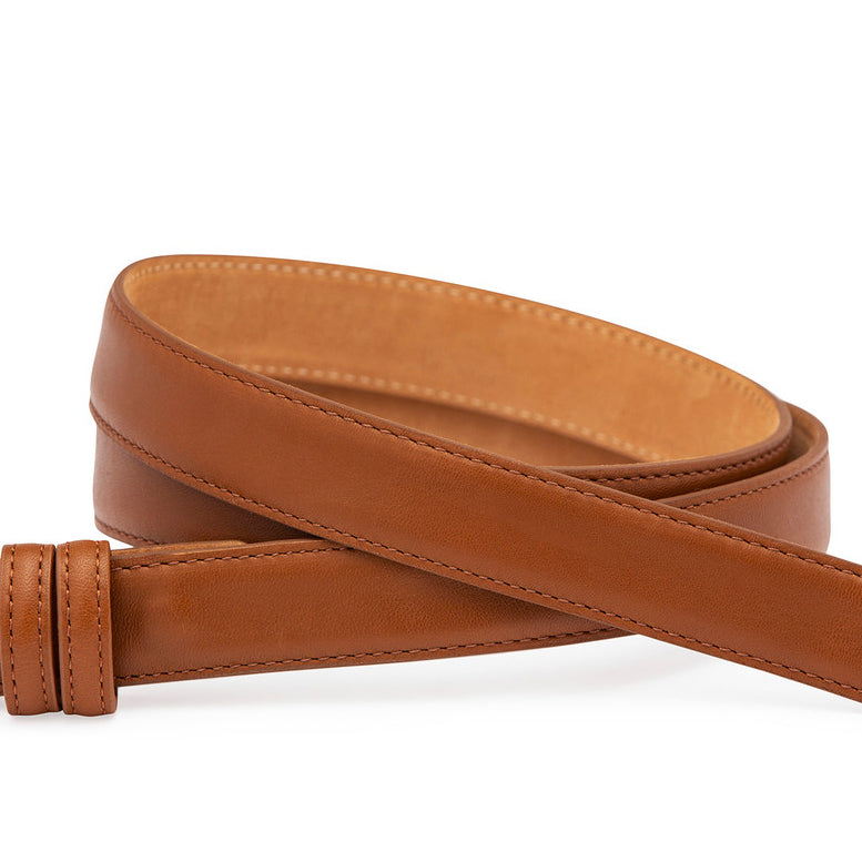 Nappa Calf Slide Belt (No Holes) Strap for Compression Buckles Only