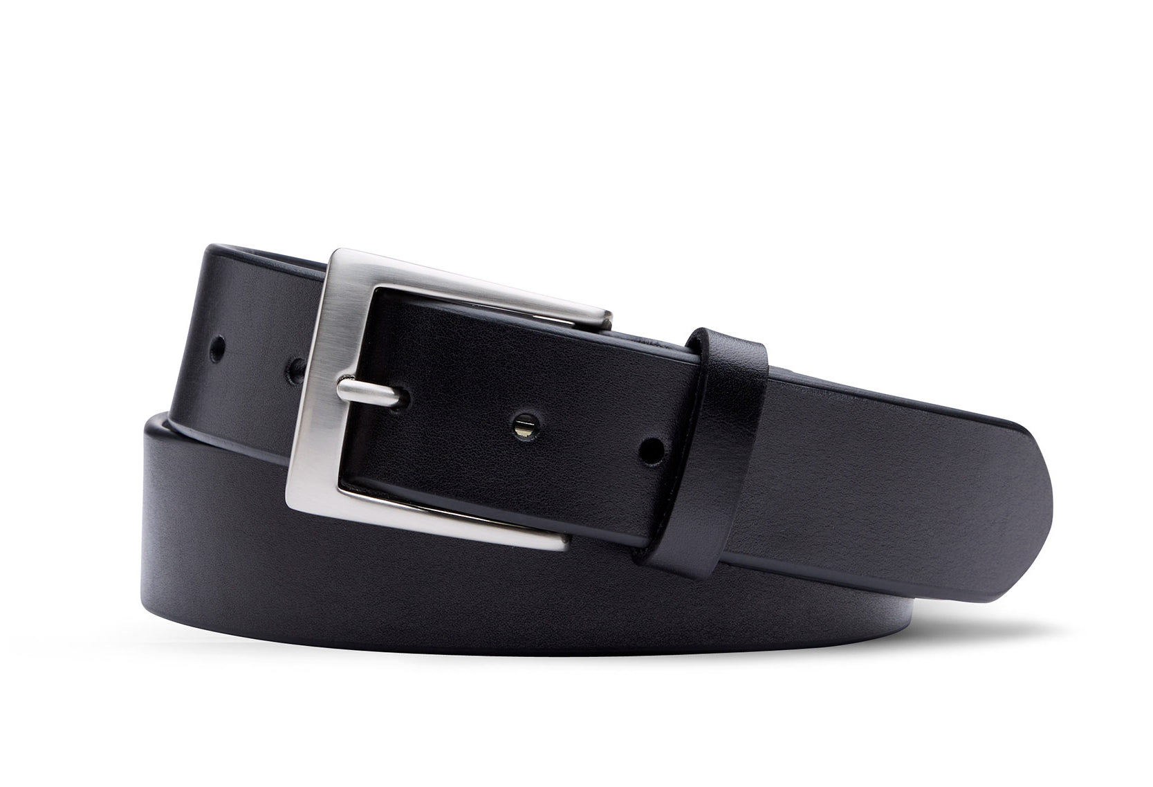 w.kleinberg Venice Calf Belt with Brushed Nickel Buckle in black leather
