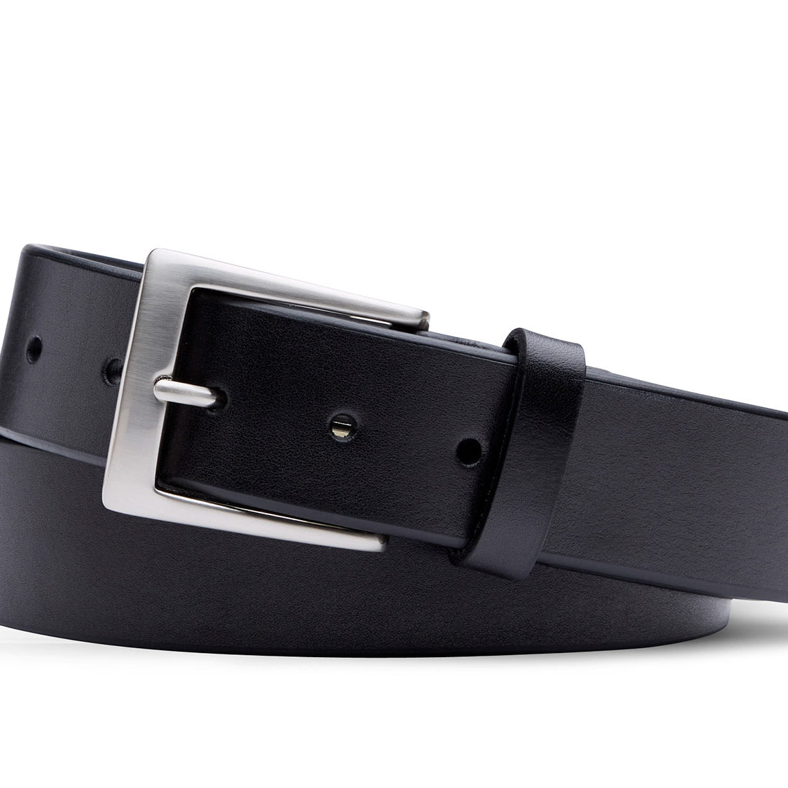 w.kleinberg Venice Calf Belt with Brushed Nickel Buckle in black leather
