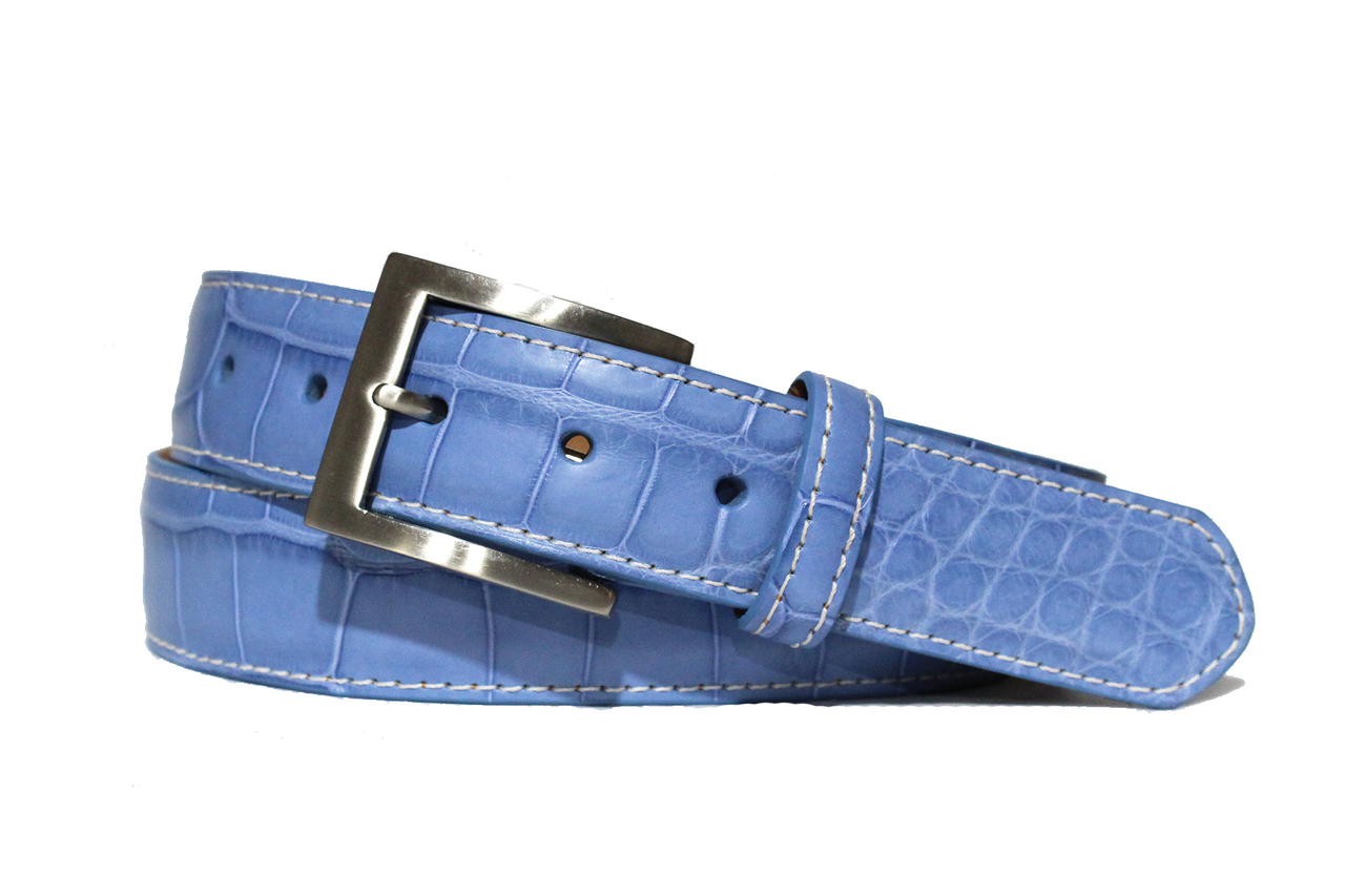 Men's matte American alligator belts