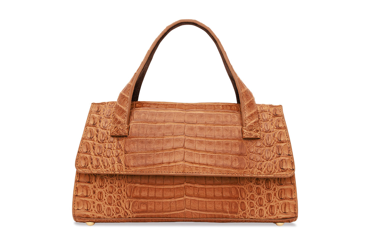 Medium Top-Handle Bag in Caiman Crocodile