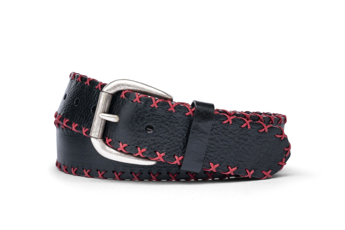Aztec Cross Stitch Belt with Antique Nickel Buckle - w.kleinberg Aztec Cross Stitch Belt with Antique Nickel Buckle - w.kleinberg