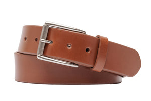 Bridle Leather Belt with Antique Silver Buckle