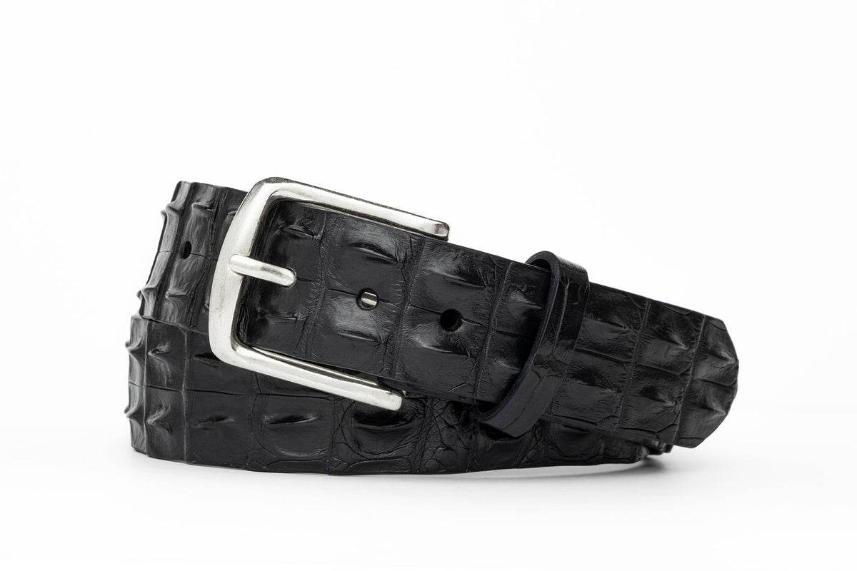 Hornback Crocodile Belt with Brushed Nickel Buckle