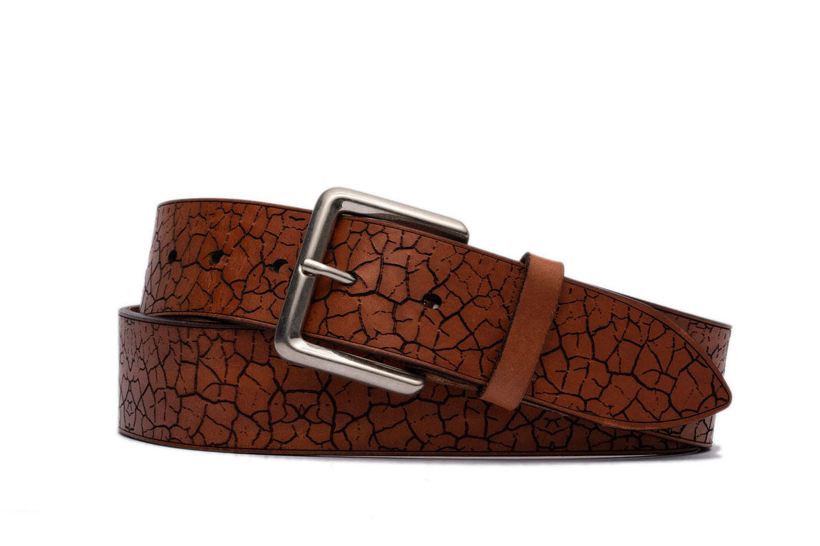 Italian Crackle Belt with Antiqued Nickel Buckle