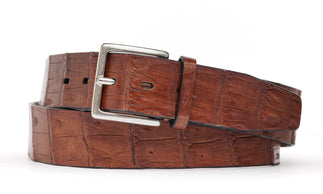 Crocodile Tail Belt with Antique Silver Buckle