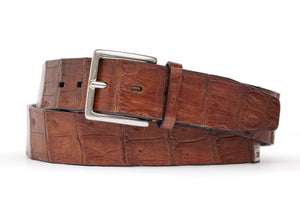 Crocodile Tail Belt with Antique Silver Buckle