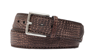 Buffed Italian Alligator Belt with Antique Silver Buckle