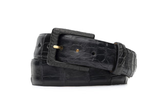 Matte Alligator Belt with Covered Buckle