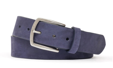 Nubuck Calf Belt with Antique Silver Buckle