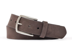 Nubuck Calf Belt with Antique Silver Buckle