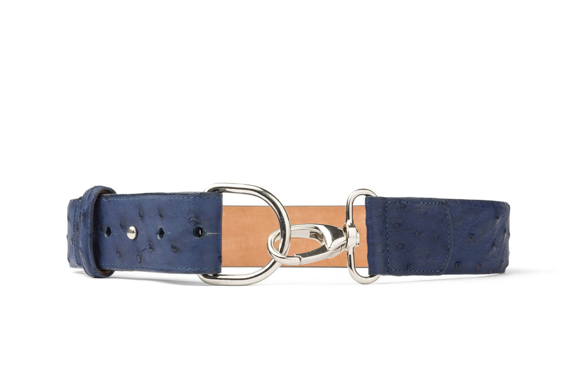 Quilled Ostrich Belt with Nickel Bit Buckle
