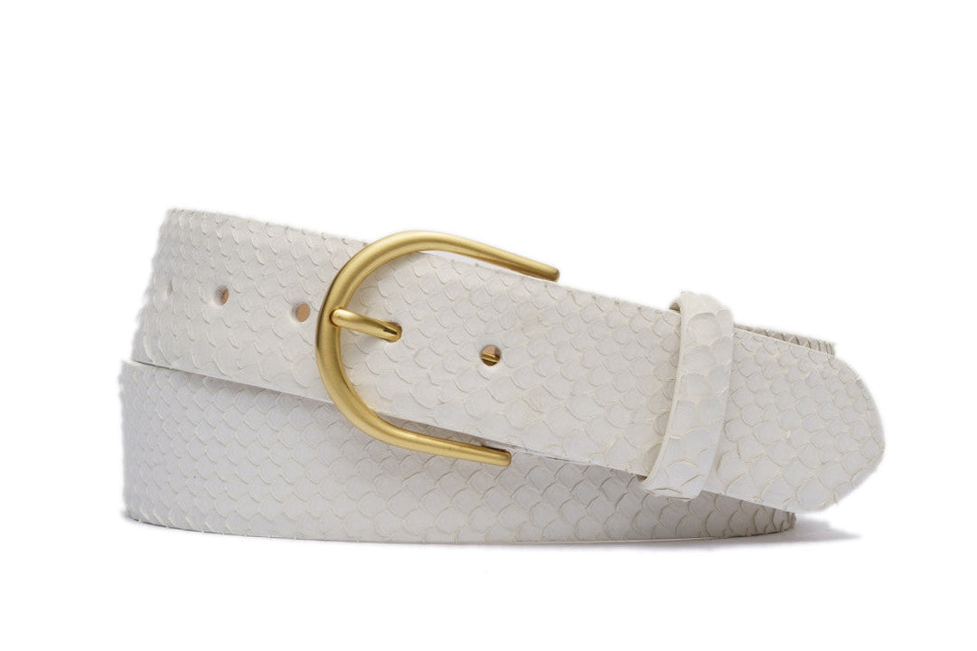 Python Belt with Brushed Gold Buckle
