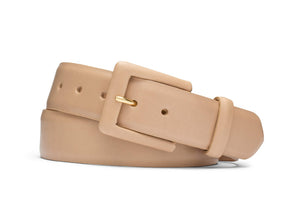 Semi-Matte Calf Belt with Covered Buckle
