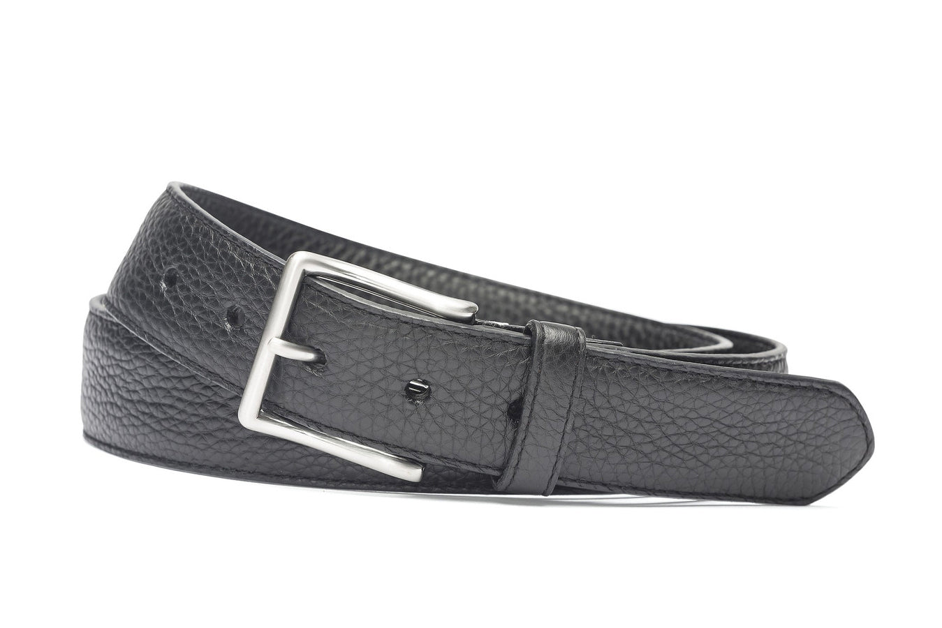 Pebbled Calf Soft Belt with Brushed Nickel Buckle - w.kleinberg Pebbled Calf Soft Belt with Brushed Nickel Buckle - w.kleinberg