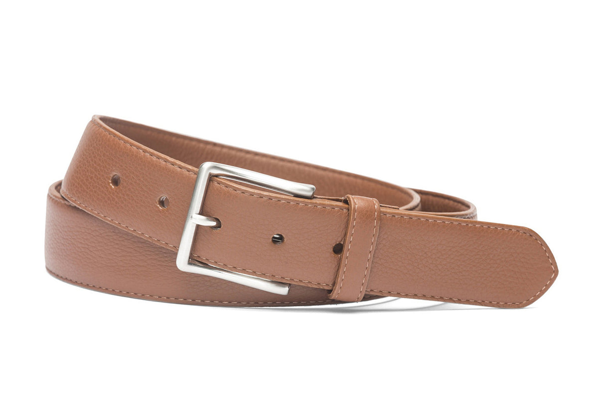 Pebbled Calf Soft Belt with Brushed Nickel Buckle