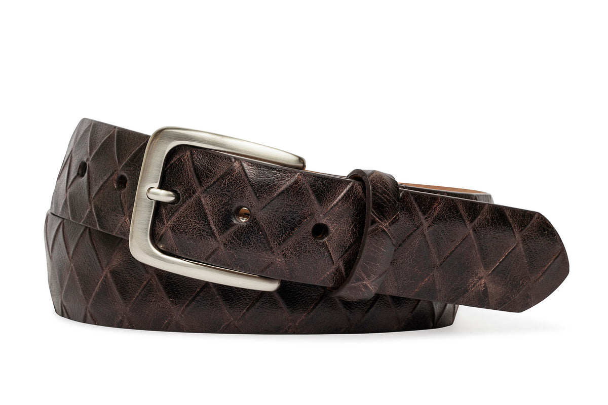 Big Woven Calf Belt with Brushed Nickel Buckle