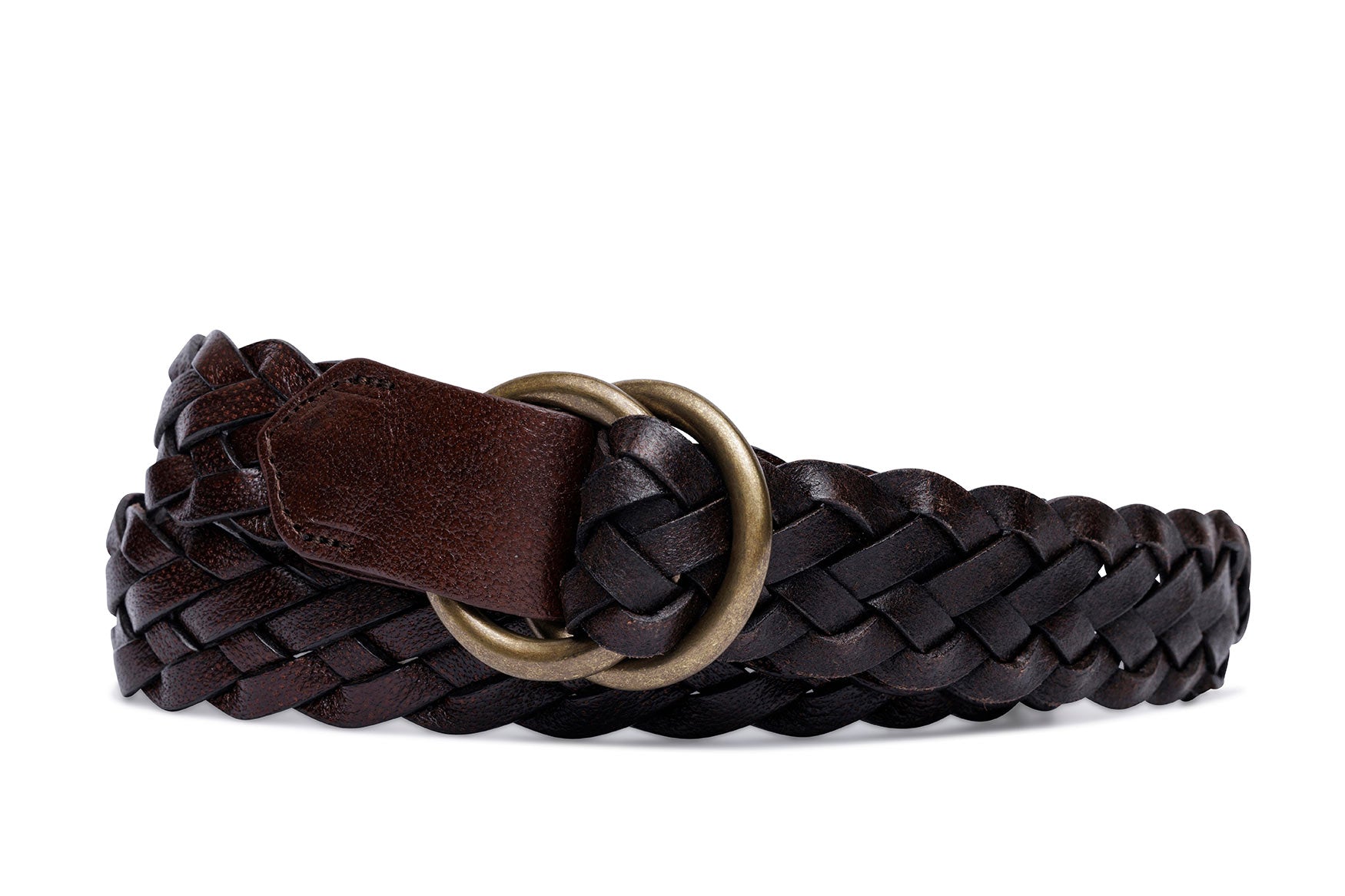 Classic Braid Belt with Antique Brass O-Rings